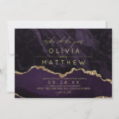 Invitation photo de Boho Purple Mariage moderne (Devant)