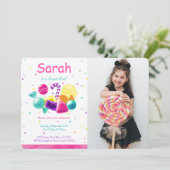 Invitation photo de bonbons  (Debout devant)