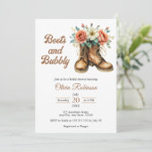 Invitation Photo de bottes rustiques et douche de nuptiale pé (Debout devant)