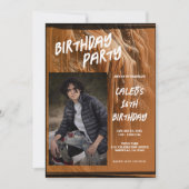Invitation Photo de boue marron moderne d'anniversaire (Devant)