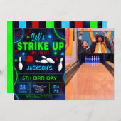 Invitation photo de bowling (Devant / Derrière)