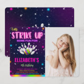 Invitation photo de bowling (Devant / Derrière)