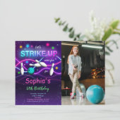 Invitation photo de Bowling modifiable (Debout devant)