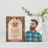 Invitation Photo de bûcheron d'anniversaire de l'Ax Throver (Debout devant)