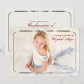 Invitation photo de cadre en argent mince (Devant / Derrière)