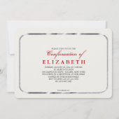 Invitation photo de cadre en argent mince (Dos)