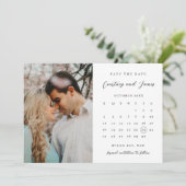 Invitation Photo de calendrier minimaliste Enregistrer la dat (Debout devant)