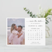 Invitation Photo de calendrier minimaliste Enregistrer la dat (Debout devant)
