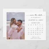 Invitation Photo de calendrier minimaliste Enregistrer la dat (Devant / Derrière)