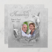 Invitation photo de calla pour les noces d'argent (Devant / Derrière)