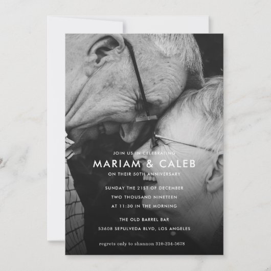 Invitation Photo de célébration d'anniversaire de mariage de (Devant)