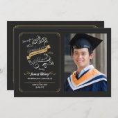 Invitation photo de célébration de remise de diplô (Devant / Derrière)