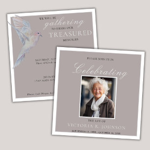 Invitation Photo de célébration de vie à l'aquarelle de la to