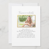 Invitation Photo de célébration de vie à l'aquarelle sur une  (Dos)