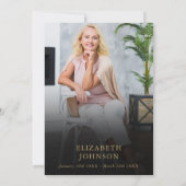 Invitation Photo de célébration de vie avec des fleurs tropic (Dos)