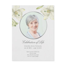 Invitation photo de célébration de vie florale au 