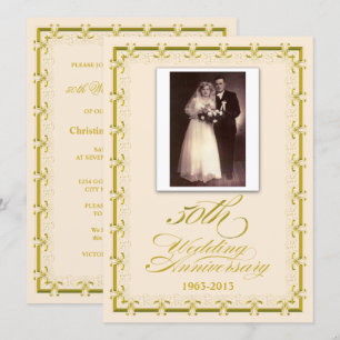 Invitation Photo de célébration du 50e anniversaire de mariag