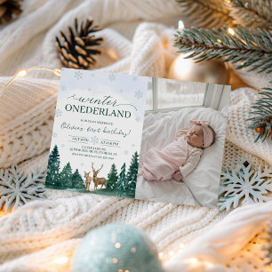 Invitation photo de cerf de Winter ONEderland