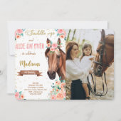 Invitation photo de cheval Brown modifiable (Devant)