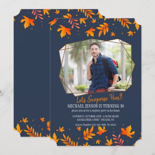 Invitation photo de chute de polygone (Devant / Derrière)