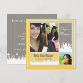 Invitation Photo de classe senior Gray & Yellow promotion 201 (Devant / Derrière)