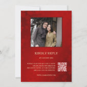 Invitation Photo de code QR | Mariage chinois or rouge (Dos)