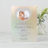 Invitation Photo de cœur de perle 30e anniversaire de mariage (Debout devant)