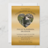 Invitation Photo de coeur moderne 50e anniversaire de Mariage (Devant)