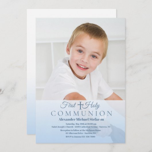Invitation photo de communion céleste (Devant / Derrière)
