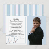 Invitation Photo de communion du Rosaire bleu (Devant / Derrière)