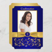 Invitation Photo de confirmation en forme de ticket RIBBON IM (Devant / Derrière)