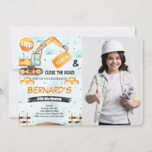 Invitation photo de construction (Devant)