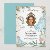 Invitation Photo de conte de fées de Cendrillon glamour (Devant / Derrière)