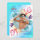 Invitation Photo de corail de mer (Devant / Derrière)