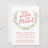 Invitation Photo de couleur d'aquarelle des mariages de Noël (Devant)