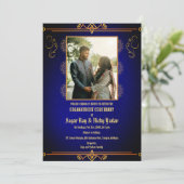 Invitation Photo de couple de cérémonie de fiançailles hindou (Debout devant)