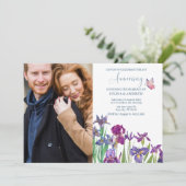 Invitation Photo de couple de fleurs d'iris pour une fête d'a (Debout devant)