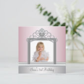 Invitation Photo de couronne de princesse Fête d'anniversaire (Debout devant)