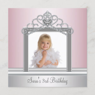 Invitation Photo de couronne de princesse Fête d'anniversaire