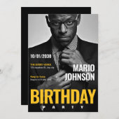 Invitation Photo de couverture de magazine élégant pour anniv (Devant / Derrière)