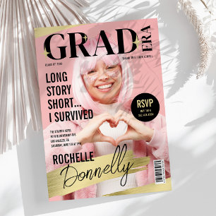 Invitation Photo de couverture de magazine mignonne, soirée d