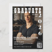 Invitation Photo de couverture de magazine moderne | Code QR (Devant)
