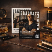 Invitation Photo de couverture de magazine moderne | Code QR