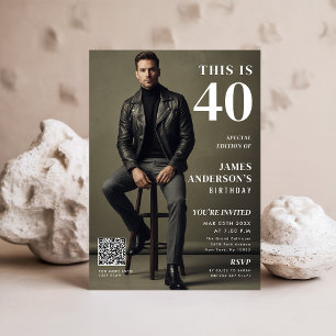 Invitation Photo de couverture de magazine pour les 40 ans d'