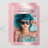 Invitation Photo de couverture de Trendy Rosa Magazine inspir (Devant / Derrière)