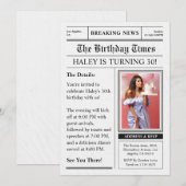 Invitation Photo de couverture drôle de magazine pour les 30  (Devant / Derrière)