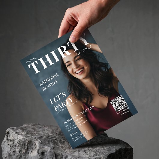 Invitation Photo de couverture du magazine Fête d'anniversair