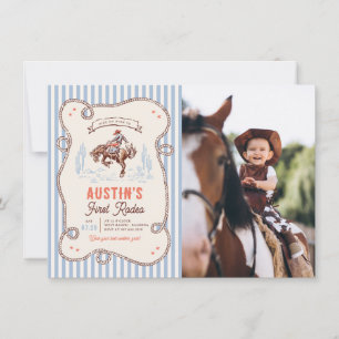 Invitation Photo de cow-boy de rodéo inaugural pour 1er anniv