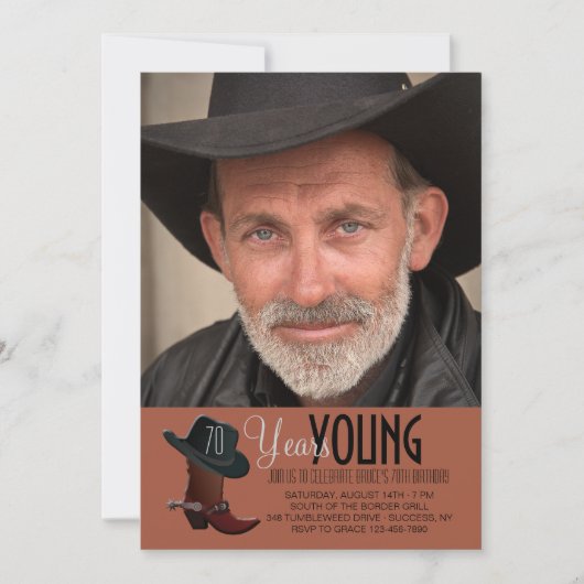 Invitation photo de Cowboy (Devant)