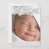 Invitation Photo de croix de dentelle blanche garçon ou fille (Dos)
